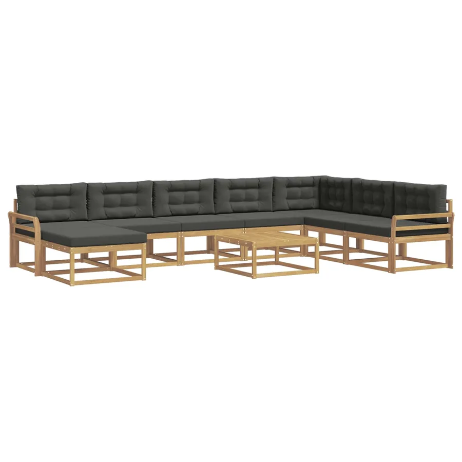 Ensemble de canapés d'extérieur 9 pcs Blanc et anthracite - 2