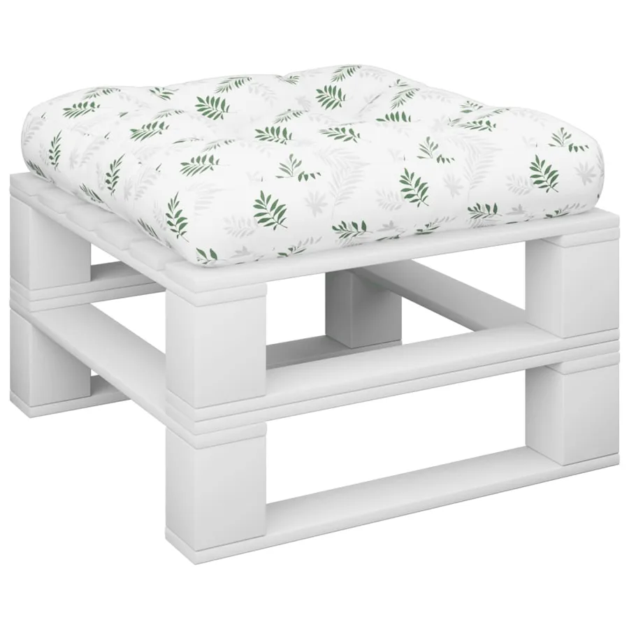 Coussin de palette motif de feuilles 60x60x12 cm tissu - 3