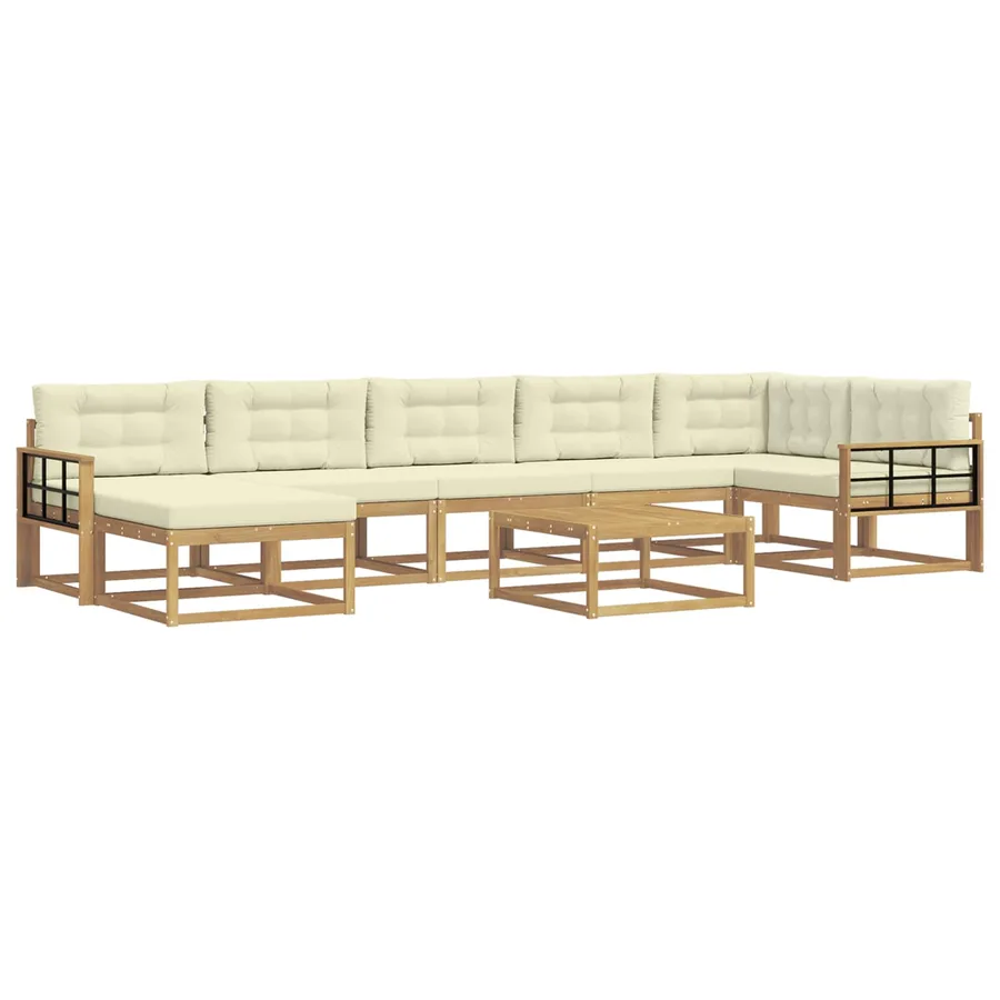 Ensemble de canapés d'extérieur 8 pcs Blanc et crème - 2