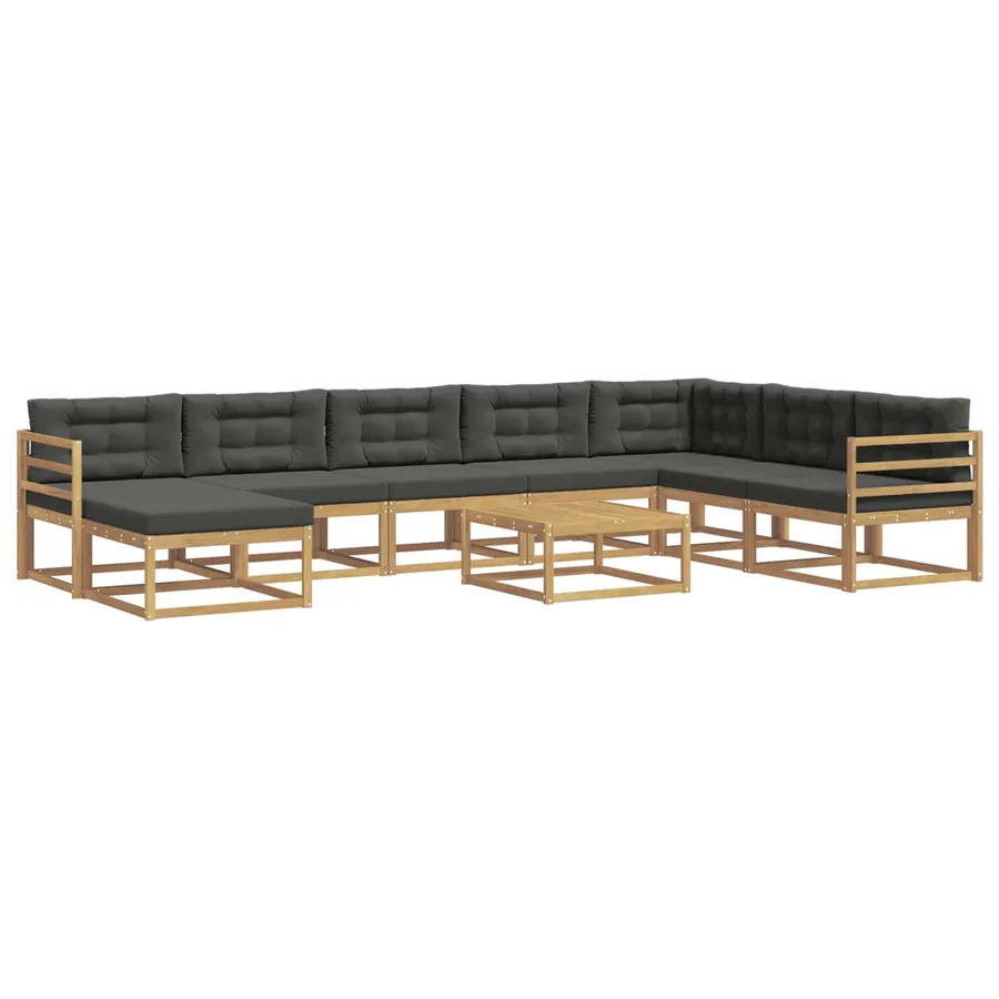 Ensemble de canapés d'extérieur 9 pcs Blanc et anthracite - 2
