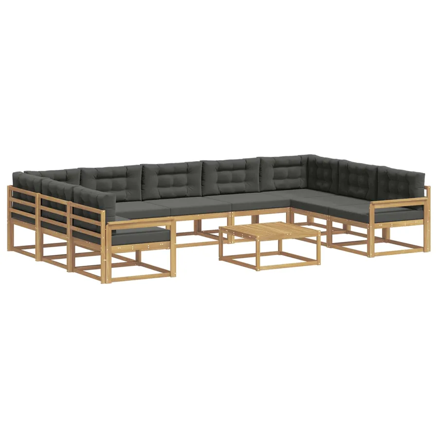 Ensemble de canapés d'extérieur 10 pcs Blanc et anthracite - 2