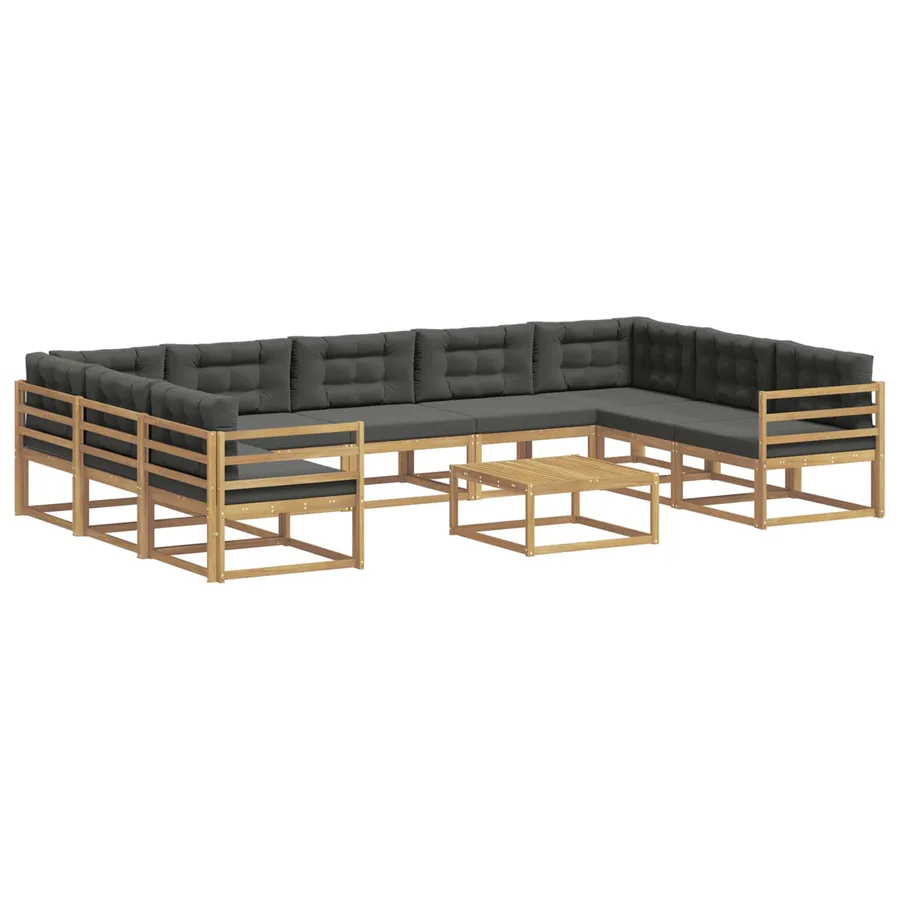 Ensemble de canapés d'extérieur 10 pcs Blanc et anthracite - 2