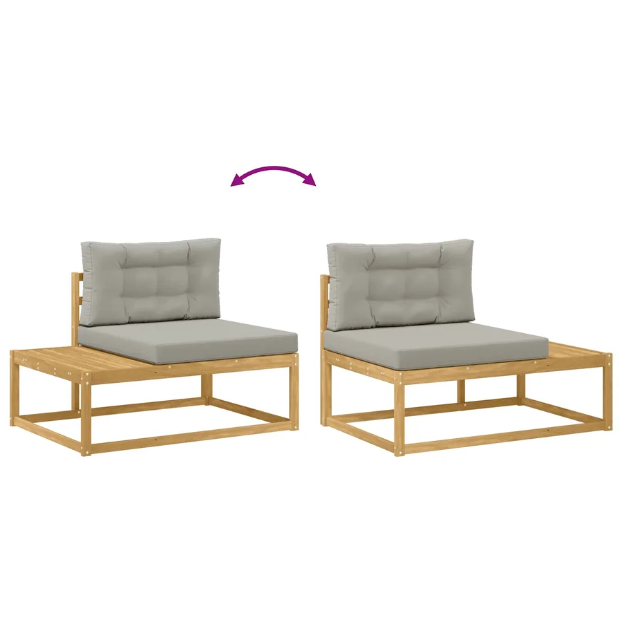 Ensemble de canapés d'extérieur Blanc 79 x 79 x 37 cm Polyester - 7