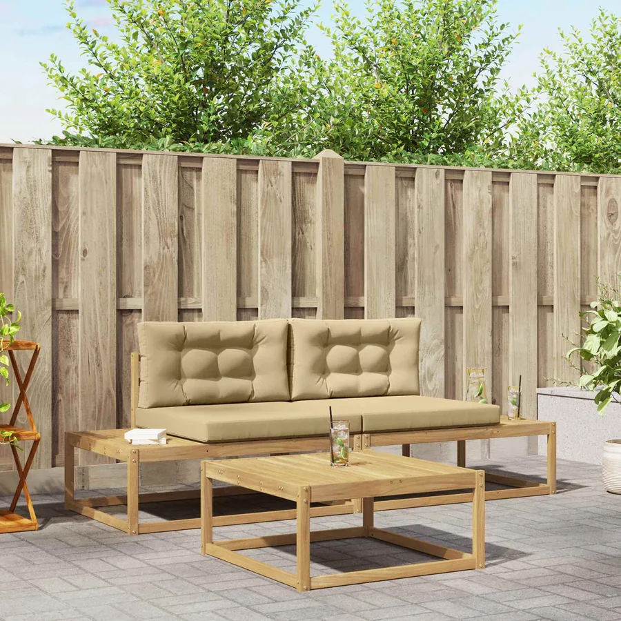 Ensemble de canapés d'extérieur Blanc 79 x 79 x 37 cm Polyester