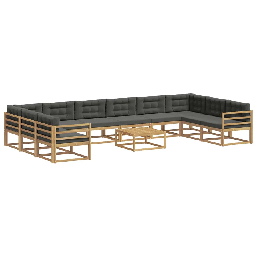 Ensemble de canapés d'extérieur 11 pcs Blanc et anthracite - 2
