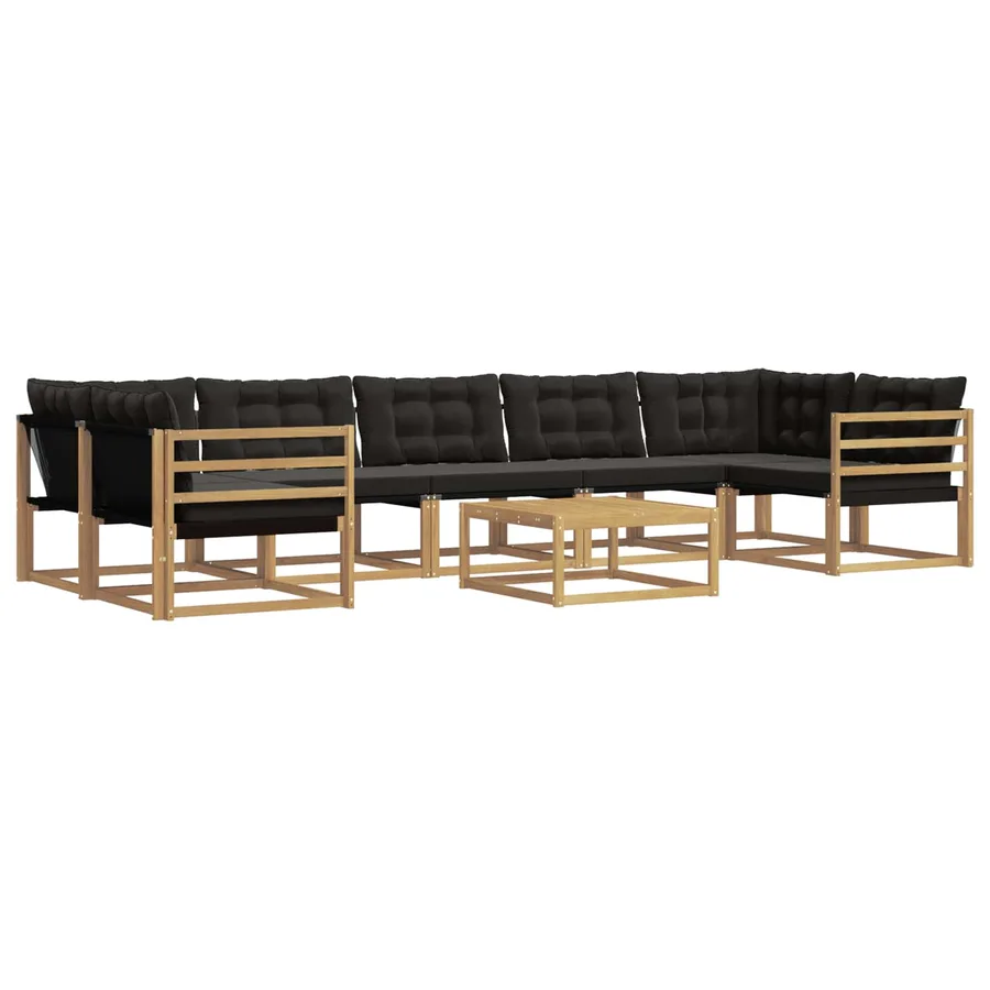 Ensemble de canapés d'extérieur 8 pcs Blanc et noir - 2