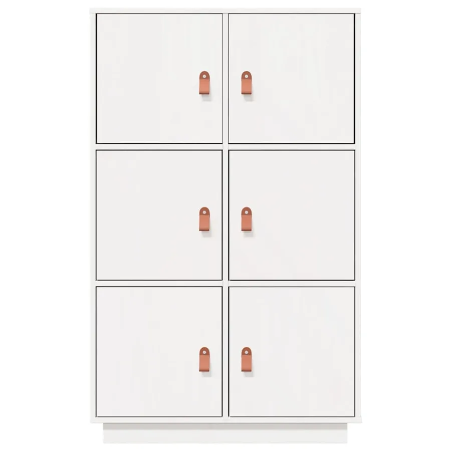 Buffet haut Blanc 67x40x108,5 cm Bois massif de pin - 5