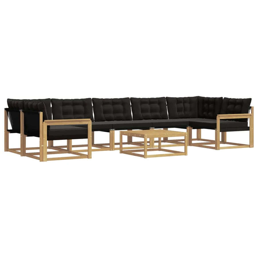 Ensemble de canapés d'extérieur 8 pcs Blanc et noir - 2
