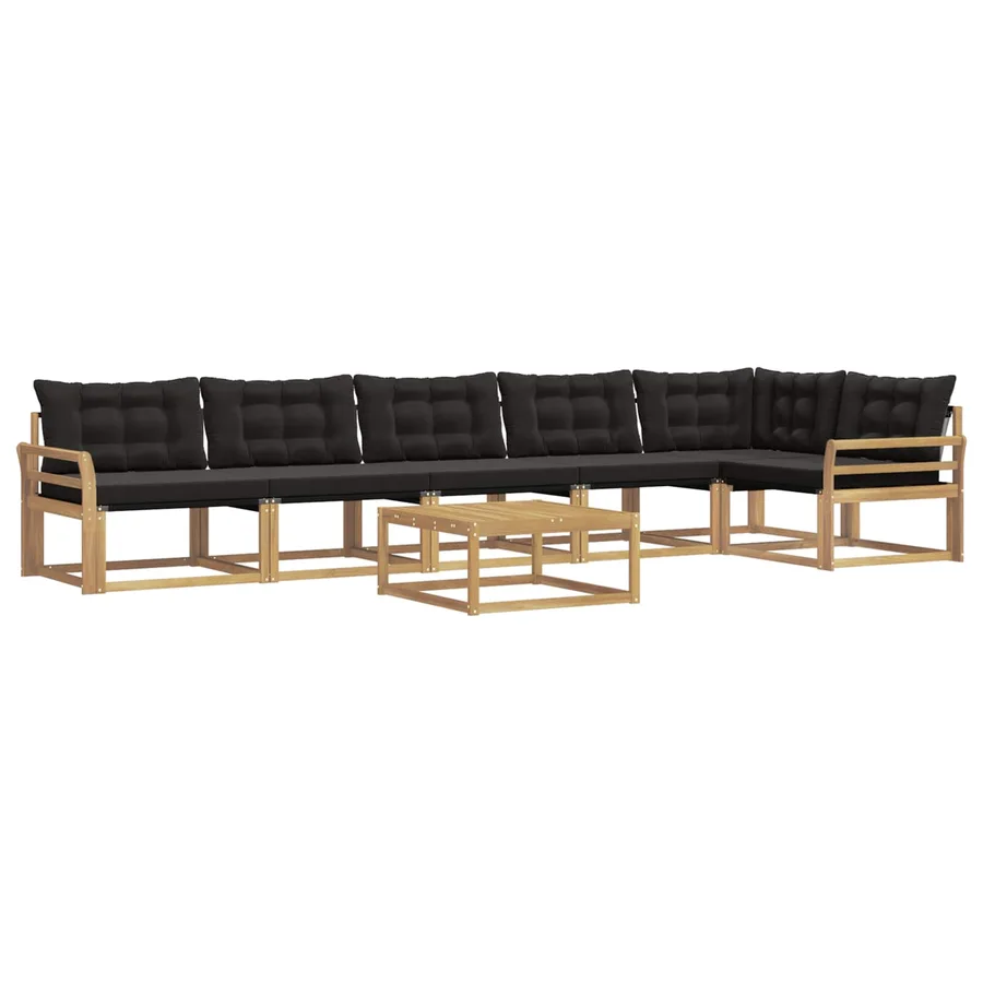 Ensemble de canapés d'extérieur 7 pcs Blanc et noir - 2
