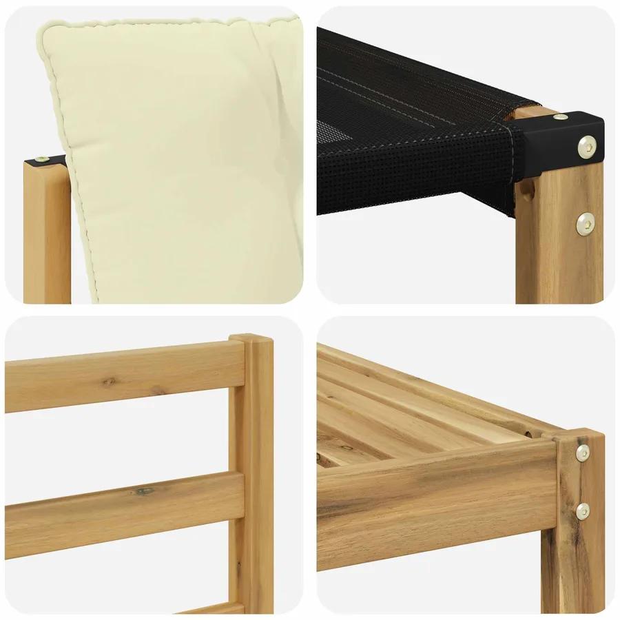 Ensemble de canapés d'extérieur 9 pcs Blanc et crème - 8