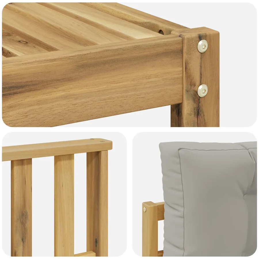 Ensemble de canapés d'extérieur 6 pcs Blanc et gris clair - 5