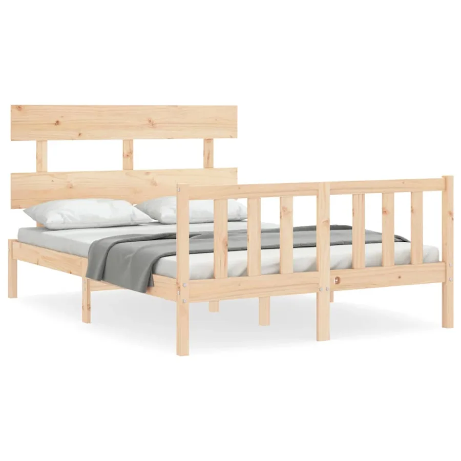 Cadre de lit sans matelas 140x200 cm bois massif de pin - 2