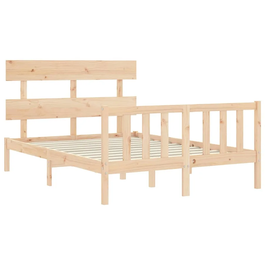 Cadre de lit sans matelas 140x200 cm bois massif de pin - 5