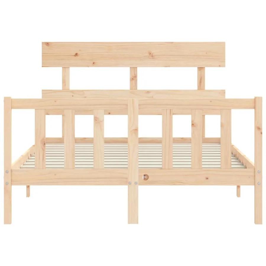 Cadre de lit sans matelas 140x200 cm bois massif de pin - 6