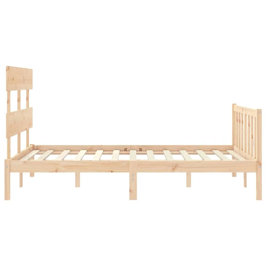 Cadre de lit sans matelas 140x200 cm bois massif de pin - 7