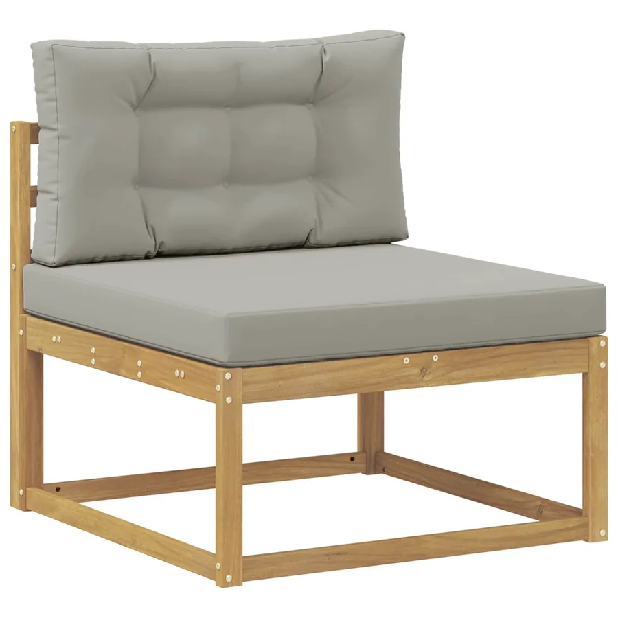 Ensemble de canapés d'extérieur 6 pcs Blanc et gris clair - 3