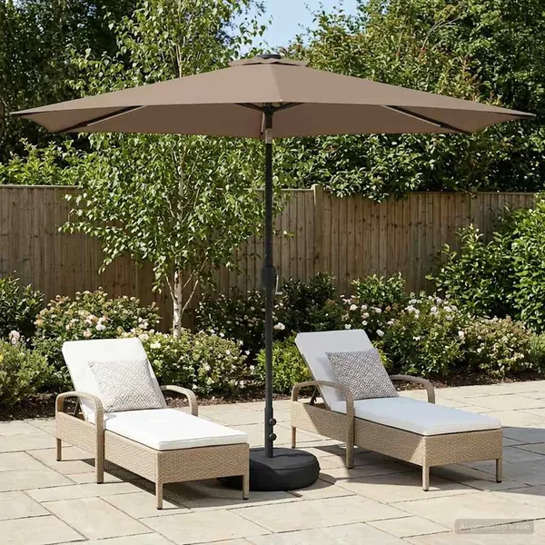 Parasol de jardin avec lumières LED et base 300 x 300 cm