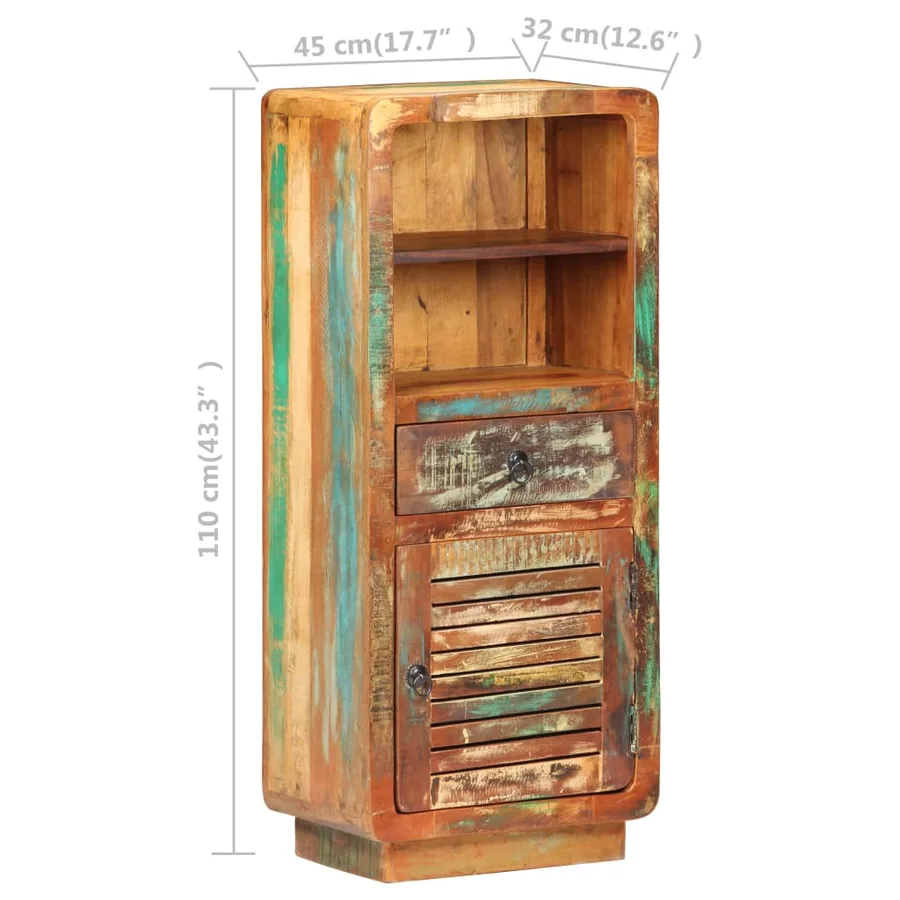 Buffet 45x32x110 cm Bois de récupération massif - 8