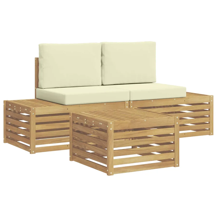 Ensemble de canapés d'extérieur Blanc 59 x 59 x 37 cm Polyester - 2