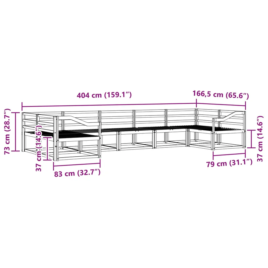 Ensemble de canapés d'extérieur 7 pcs Blanc - 6