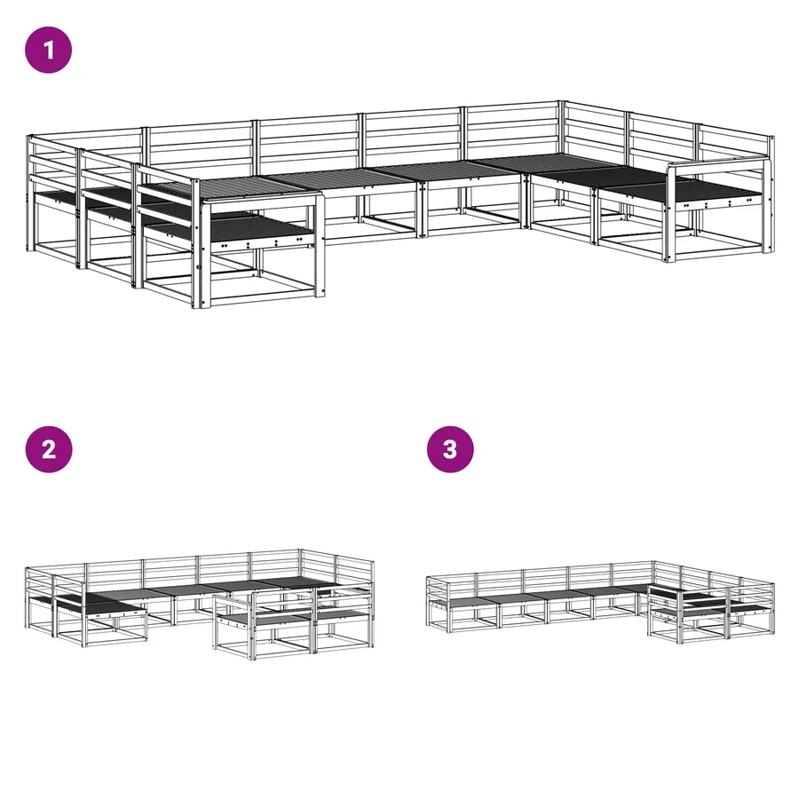 Ensemble de canapés d'extérieur 9 pcs Blanc 404 x 247,5 x 73 cm - 6