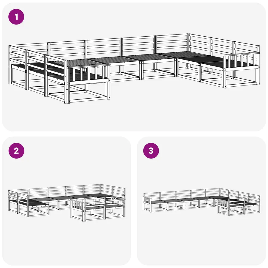 Ensemble de canapés d'extérieur 9 pcs Blanc 404 x 247,5 x 73 cm - 6
