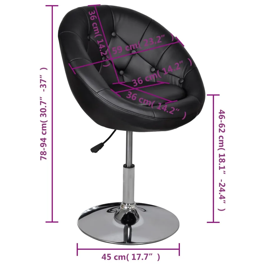 Tabouret de bar Noir Similicuir - 6