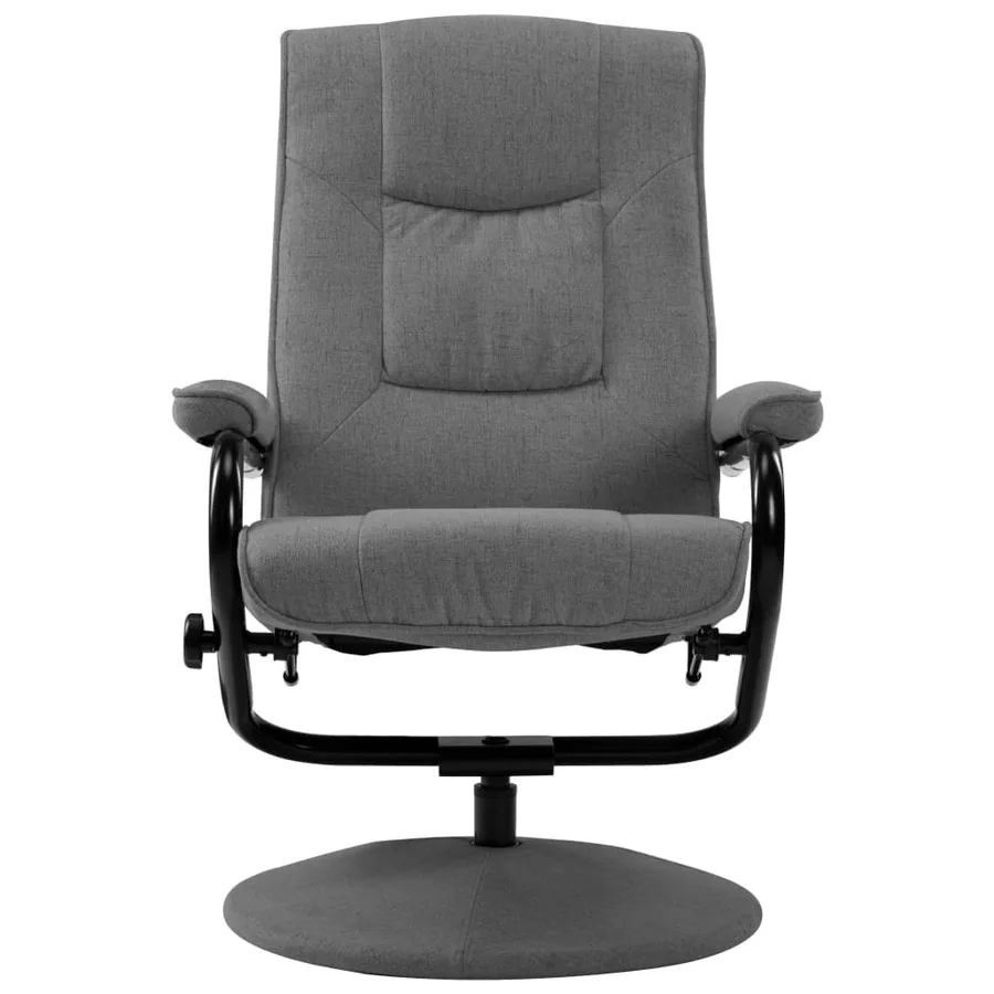 Fauteuil inclinable avec repose-pieds gris clair tissu - 4