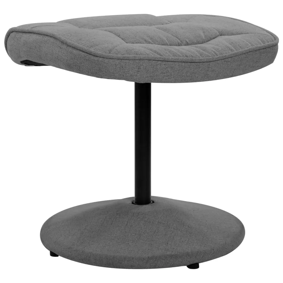 Fauteuil inclinable avec repose-pieds gris clair tissu - 6