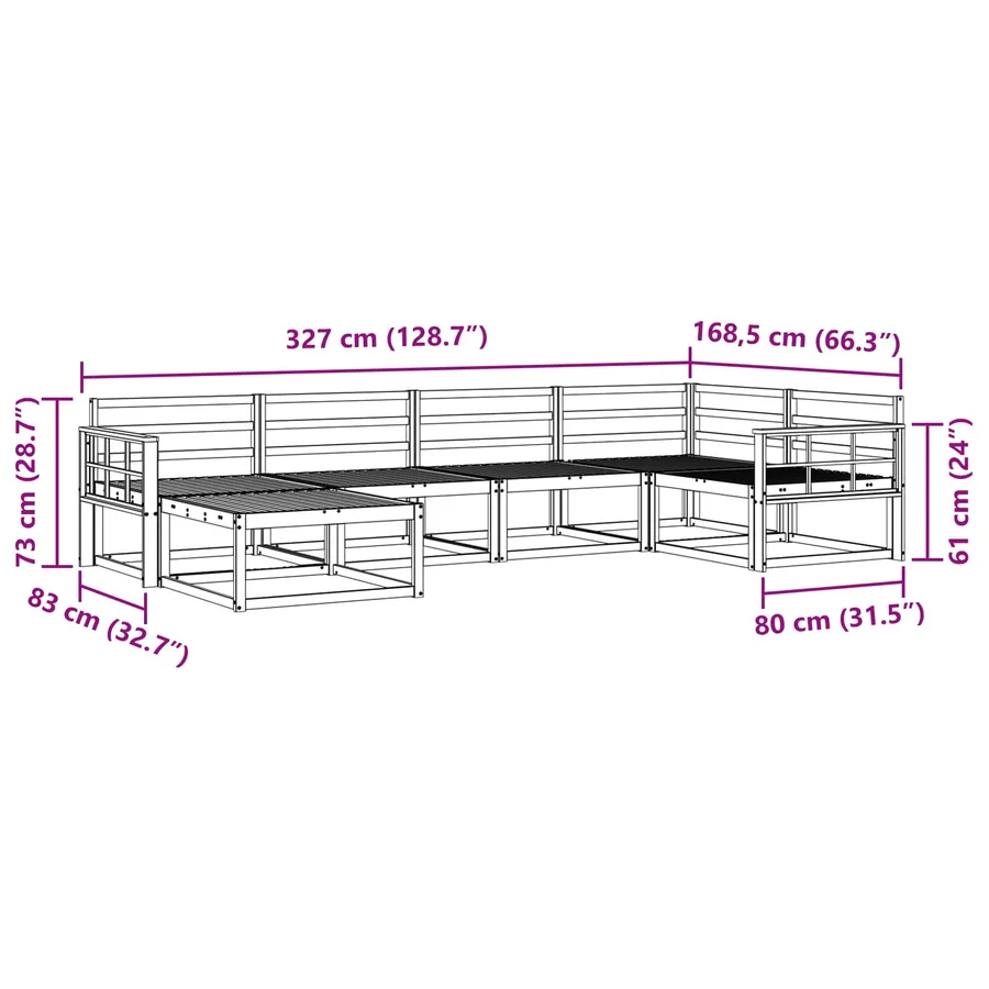 Ensemble de canapés d'extérieur 6 pcs Blanc - 8
