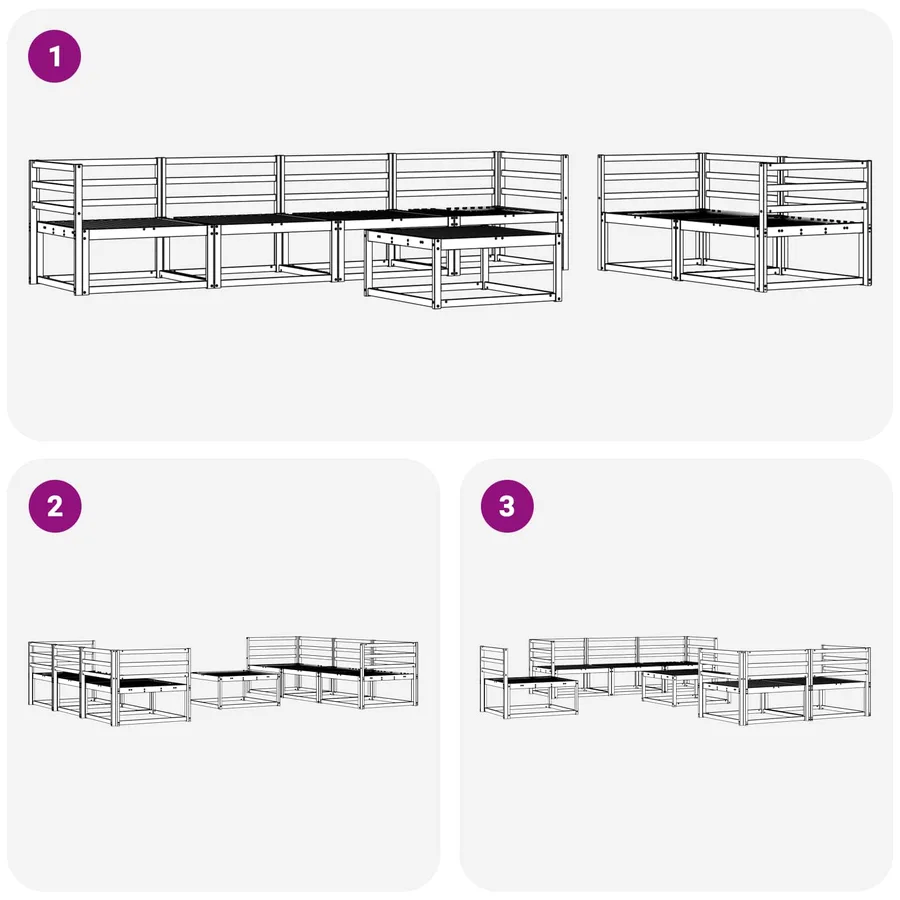 Ensemble de canapés d'extérieur 7 pcs Blanc - 7