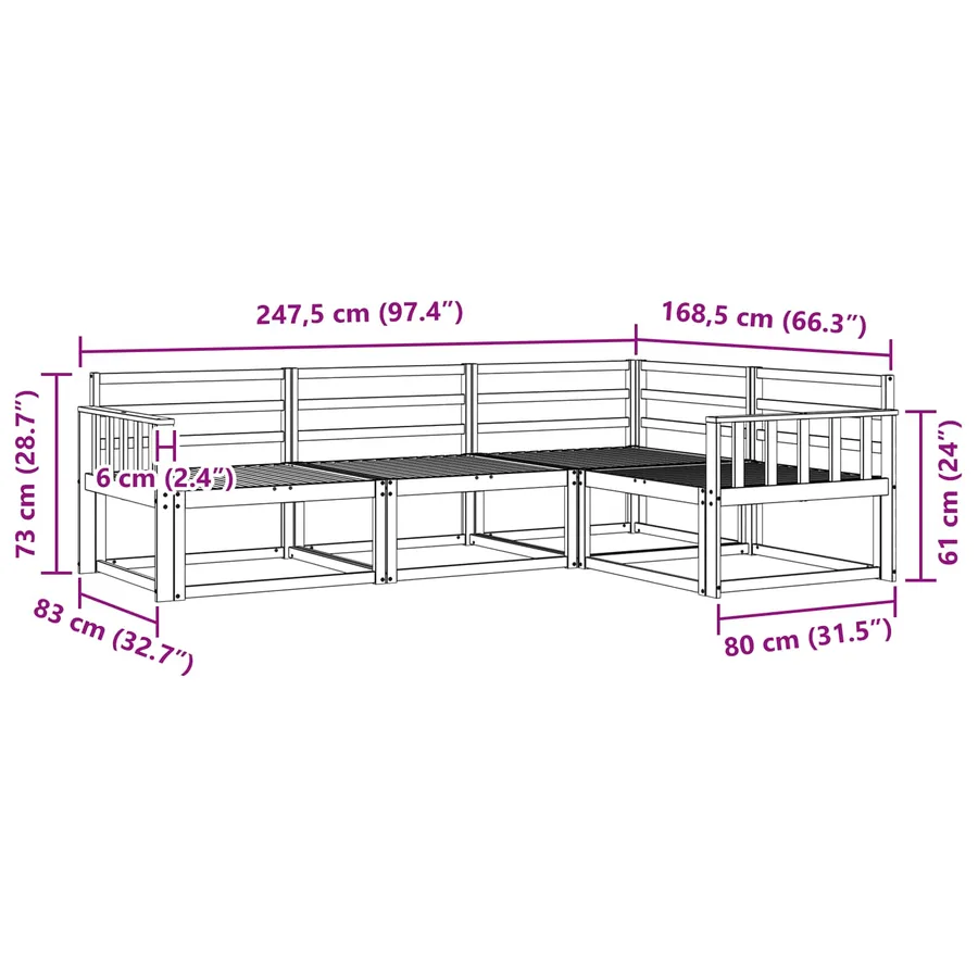 Ensemble de canapés d'extérieur 4 pcs Blanc - 6
