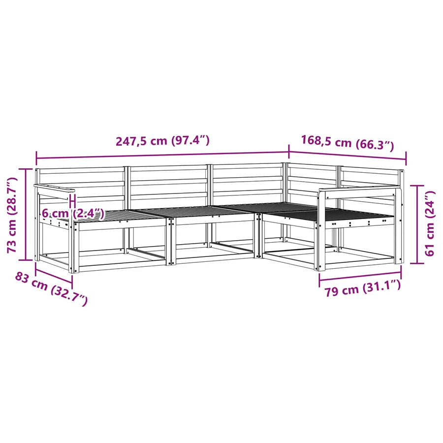 Ensemble de canapés d'extérieur 4 pcs Blanc - 6