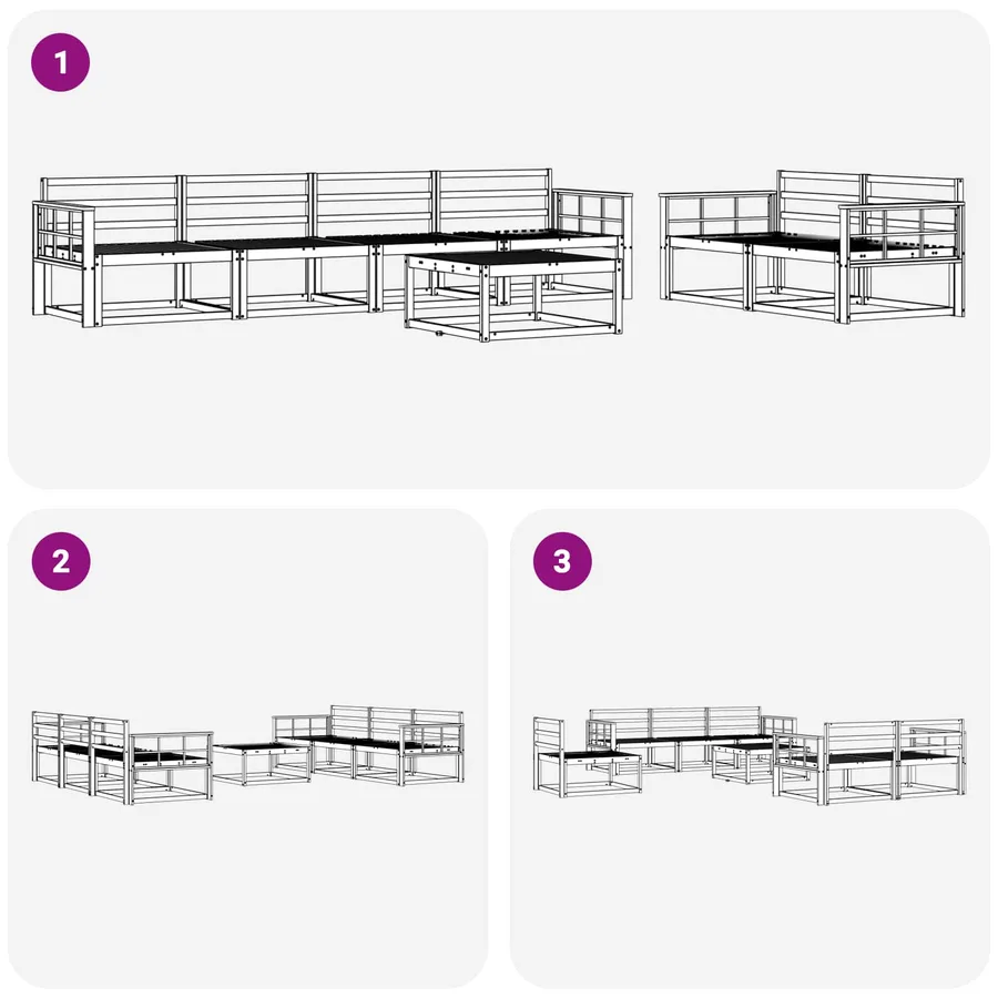 Ensemble de canapés d'extérieur 7 pcs Blanc - 7