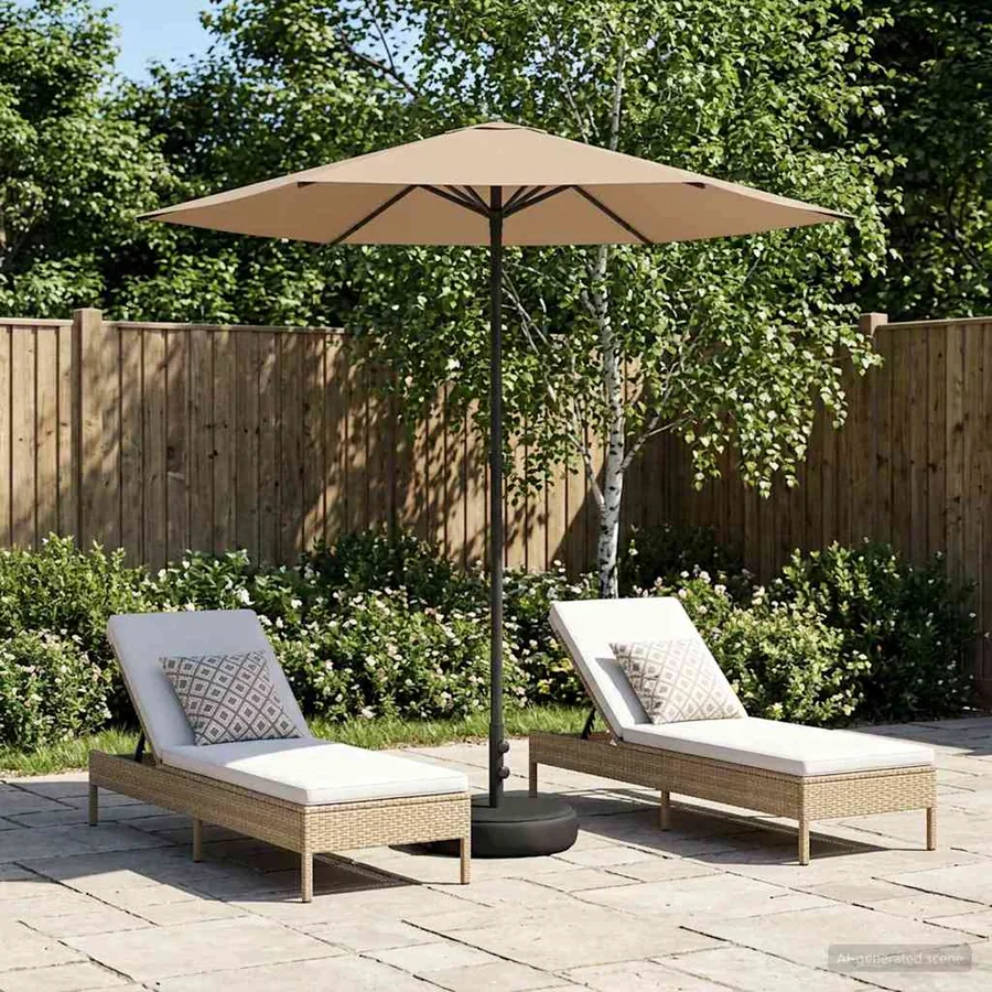 Parasol de jardin avec base 230 x 230 cm Polyester