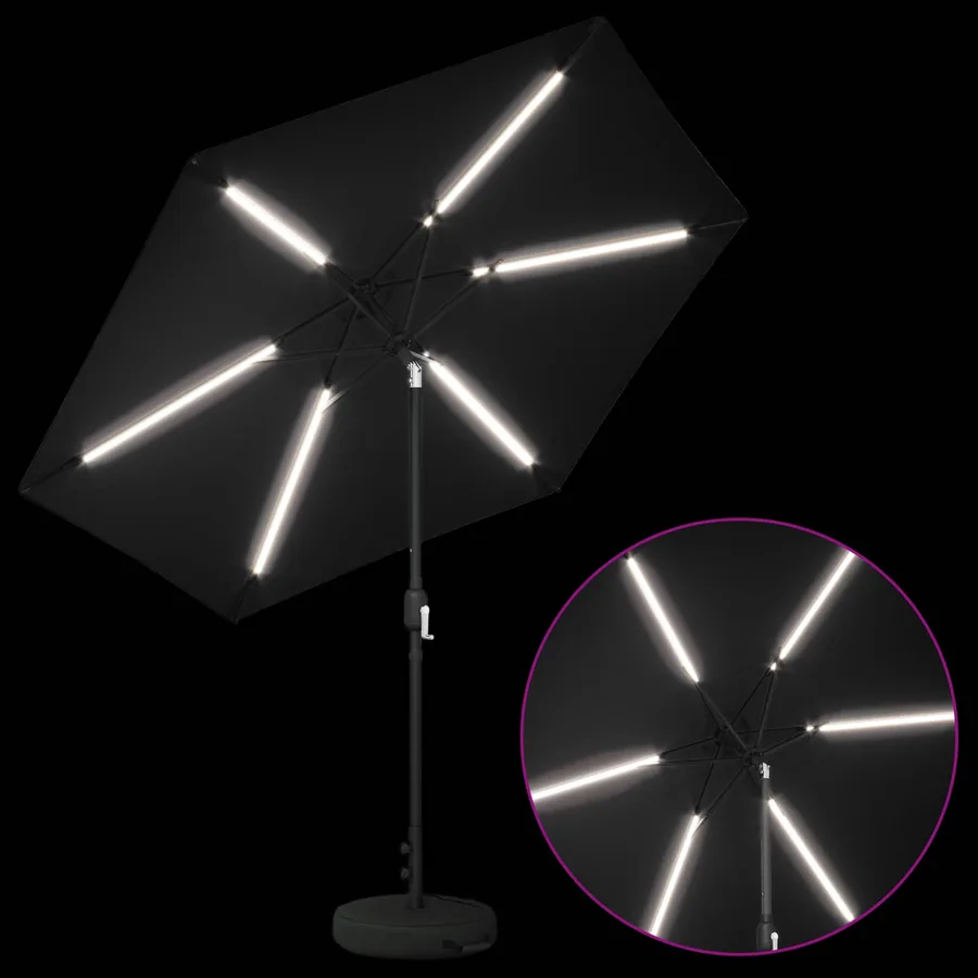 Parasol de jardin avec lumières LED et base 270 x 270 cm - 4