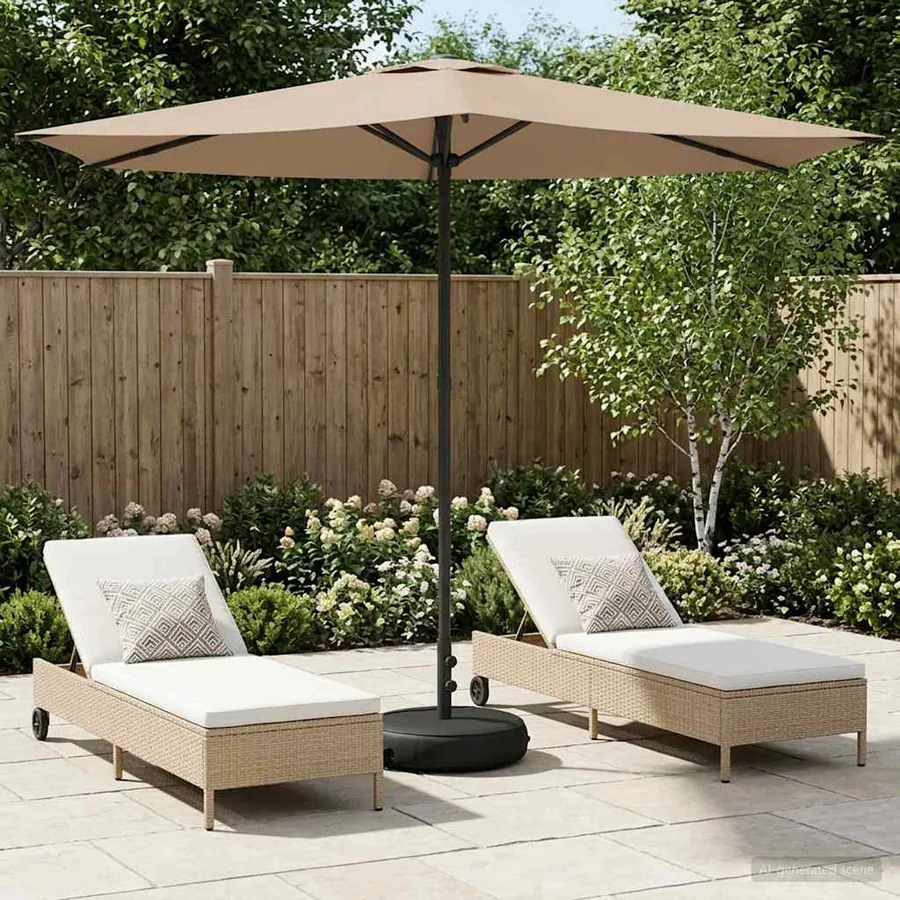 Parasol de jardin avec base 270 x 270 cm Polyester