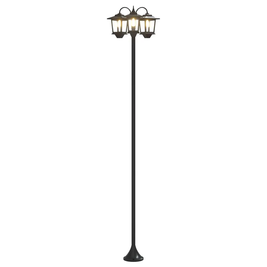 Lampadaire à 3 têtes Noir 16 x 16 x 187 cm Aluminium et ABS - 2