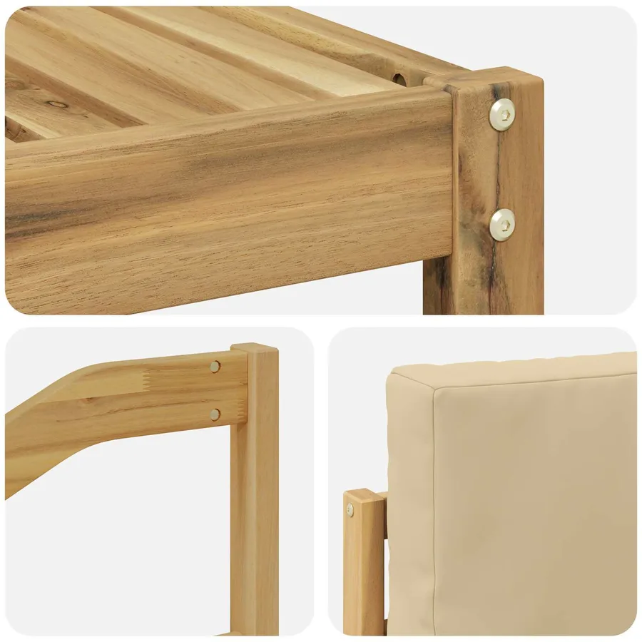 Ensemble de canapés d'extérieur 7 pcs Blanc et Beige Polyester - 7