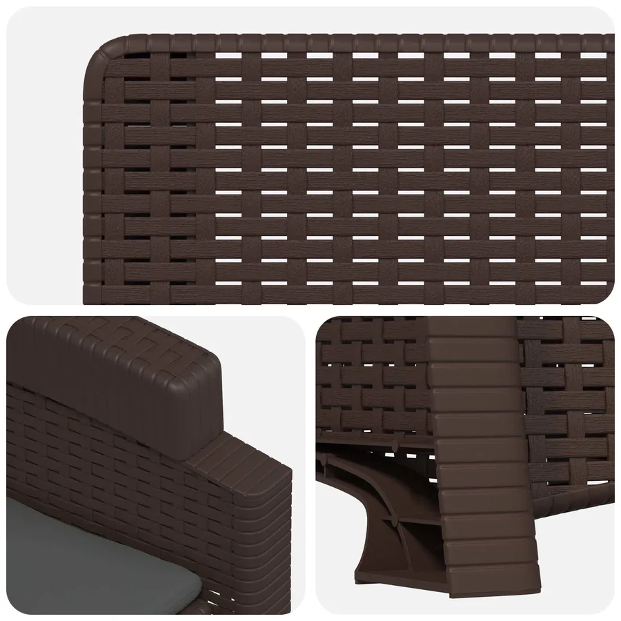 Chaise de jardin inclinable imitant le rotin PP - 6