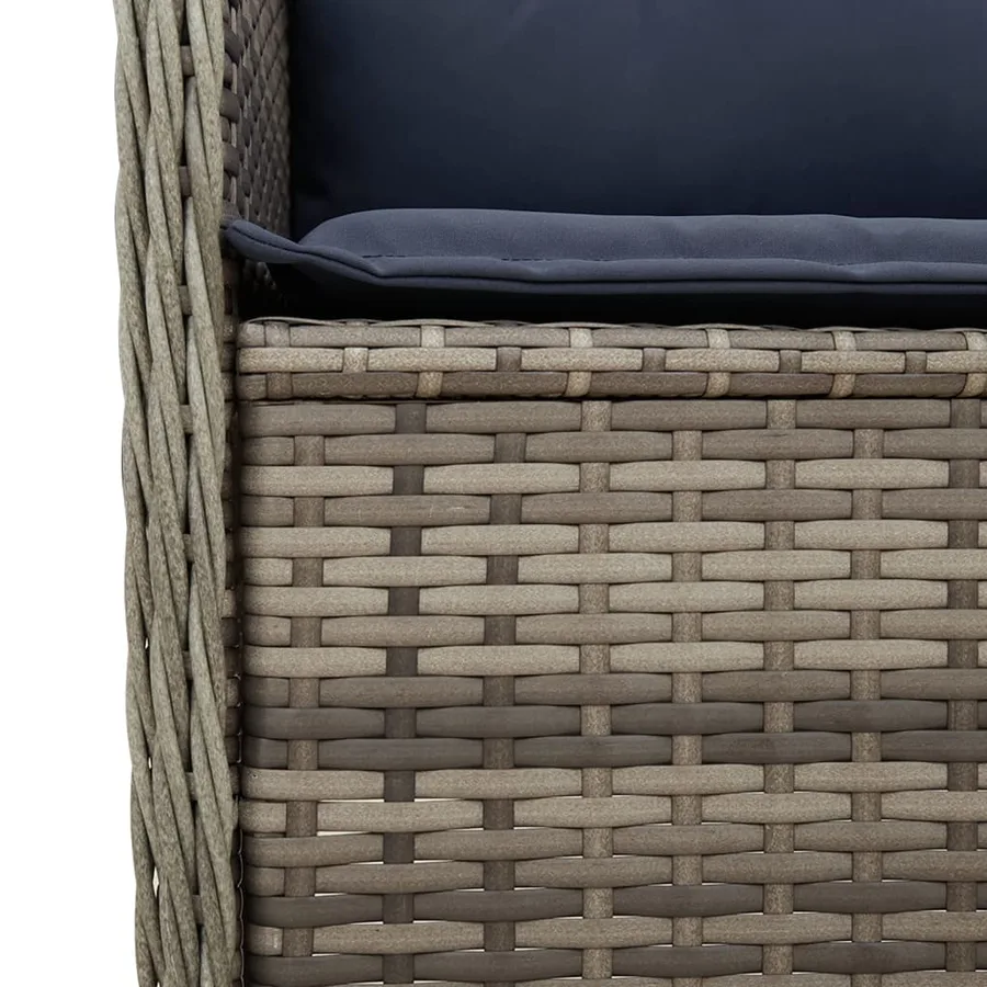 Banc inclinable de jardin avec coussins gris résine tressée - 8