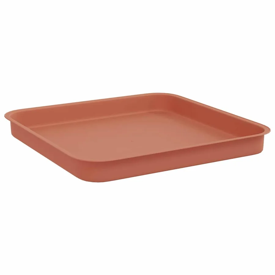 Plateau carré à fleurs 24 pcs Rouge brique 25,5 x 25,5 x 2,5 cm - 5