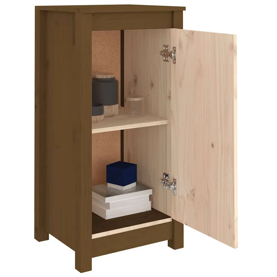 Buffets 2 pcs Marron miel 39x35x80 cm Bois massif de pin - 7