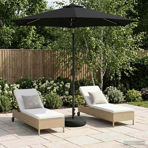 Parasol de jardin avec lumières LED et base 230 x 230 cm