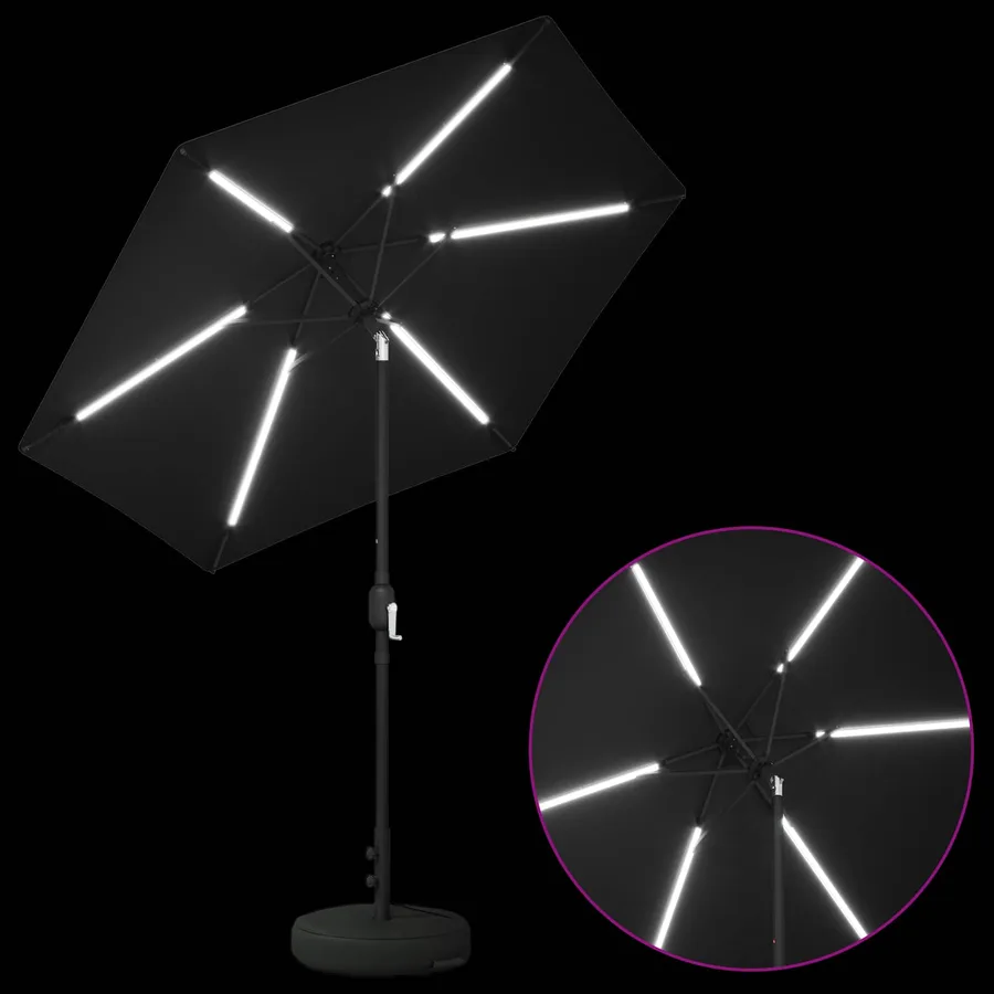 Parasol de jardin avec lumières LED et base 230 x 230 cm - 4