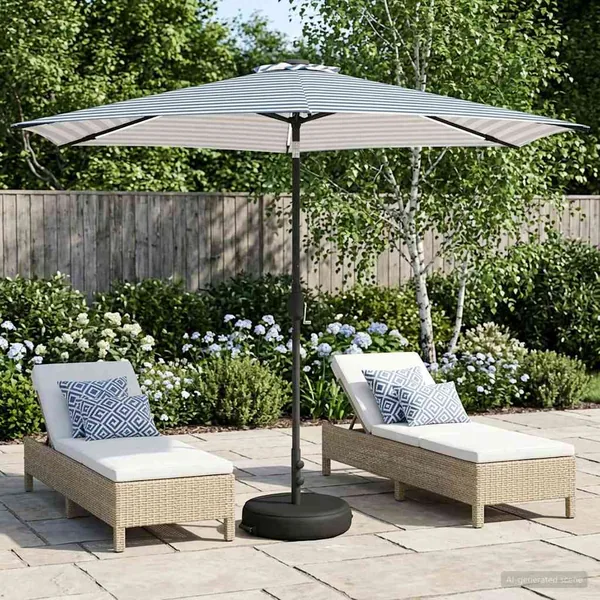 Parasol de jardin avec lumières LED et base 300 x 300 cm