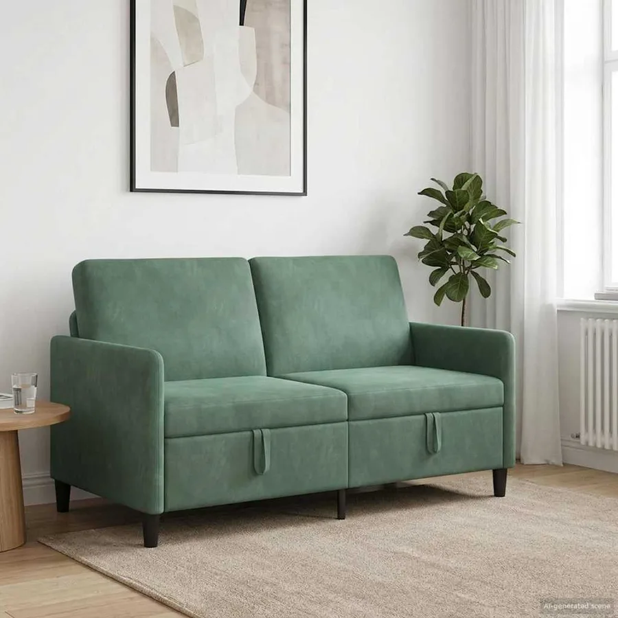 Sofa avec rangement Vert Mer 152 x 78 x 87 cm Polyester - 3