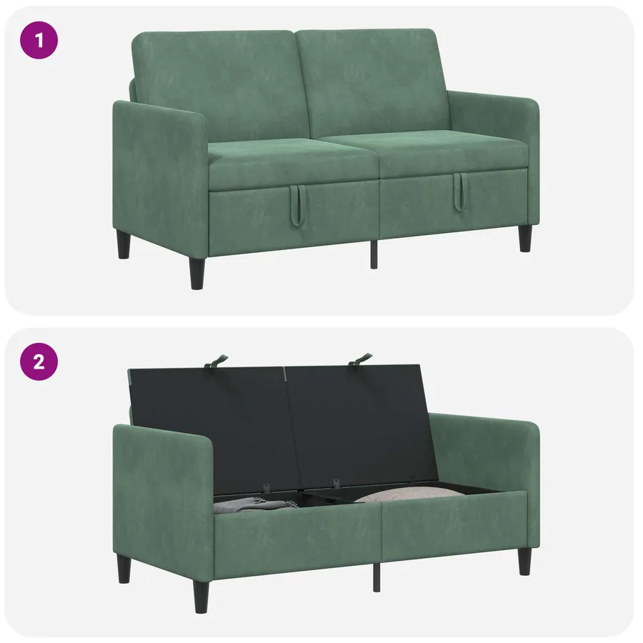 Sofa avec rangement Vert Mer 152 x 78 x 87 cm Polyester - 6