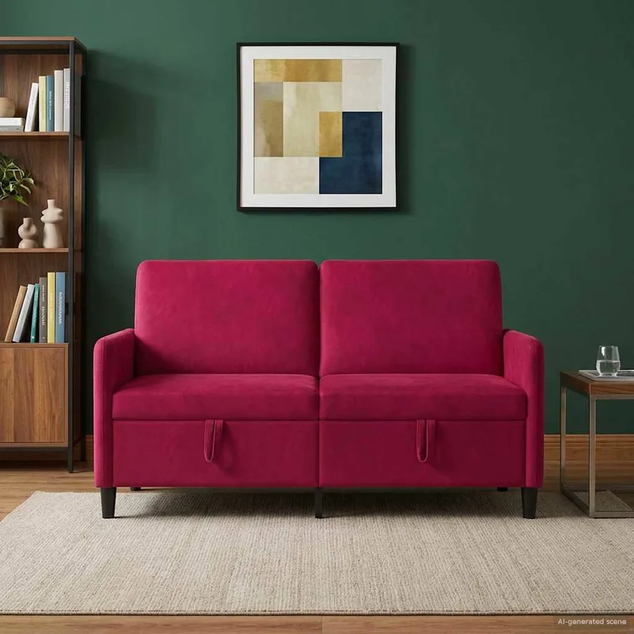 Sofa avec rangement Bordeaux 152 x 78 x 87 cm Polyester - 3