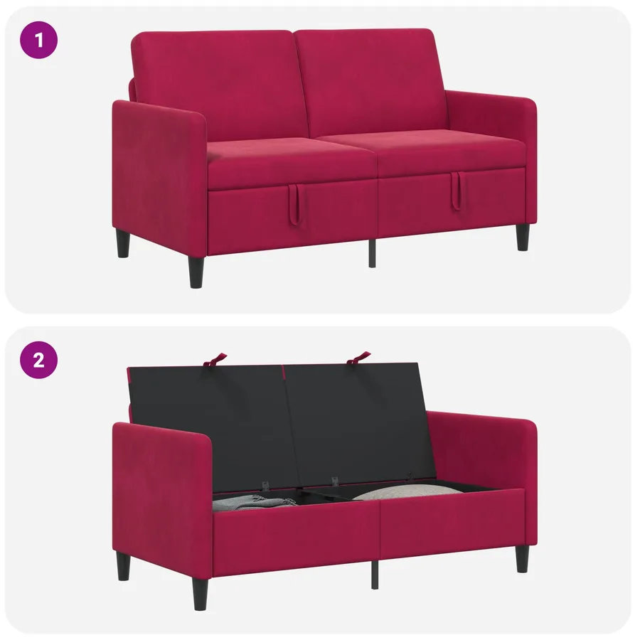 Sofa avec rangement Bordeaux 152 x 78 x 87 cm Polyester - 6